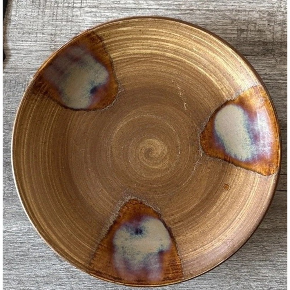 Sango Splash 4351 Stoneware 8 in Plate Brown Black Blue Replacement